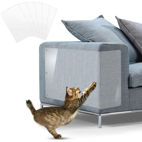 set de 6 protectores autoadhesivos con alfileres para muebles contra arañazos de gato 40 x 30 cm