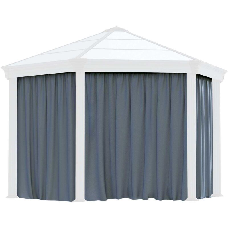 Palram - Rideaux pour tonnelles de jardin hexagonales Roma et Monaco