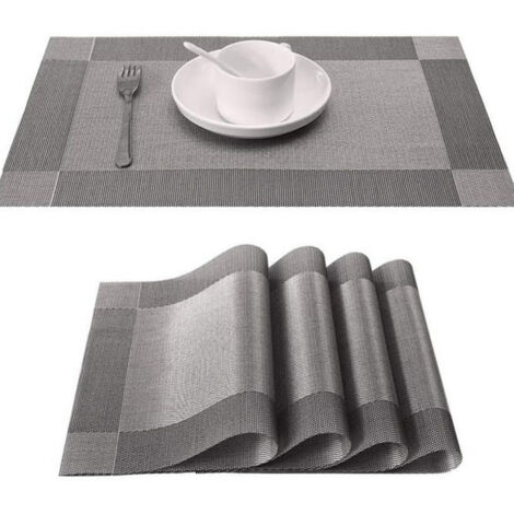 Set de 6 sets de table antidérapants, lavables, en PVC résistant à l'usure et à la chaleur, pour la maison et le restaurant.