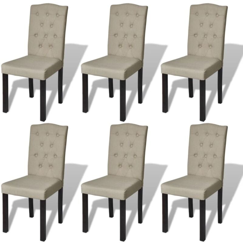 

vidaXL Sillas de Comedor de Tela Camel 6 Unidades - Beige