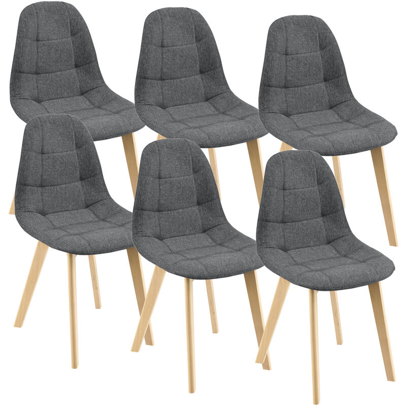 

[en.casa] - Set de 6 Sillas de Diseño Kopparberg - 86 x 53 x 47 cm - Sillas de Comedor Cocina Salón - Asiento Tapizado Cómodo para Oficina - Patas de