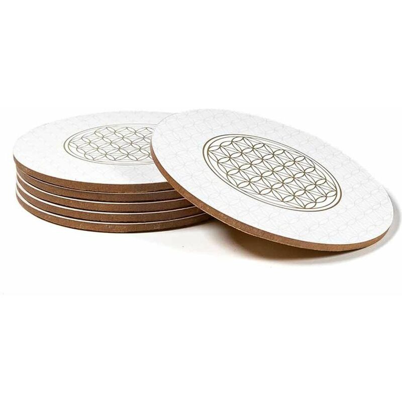 Set de 6 sous-verres ronds - Fleur de Vie