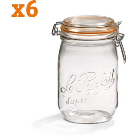 set de 6 tarros de cristal 1l - 900507 - le parfait -