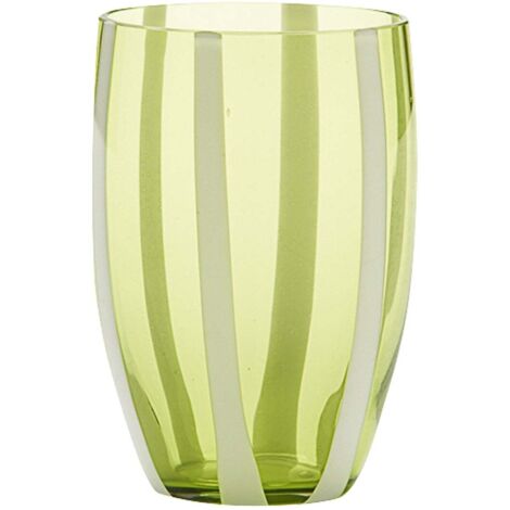 Set de 6 Verres Gessato Tumbler en Verre Soufflé à la Bouche Couleur Vert Pomme Travaillés à la Main de Façon Artisanale pour une Table Moderne