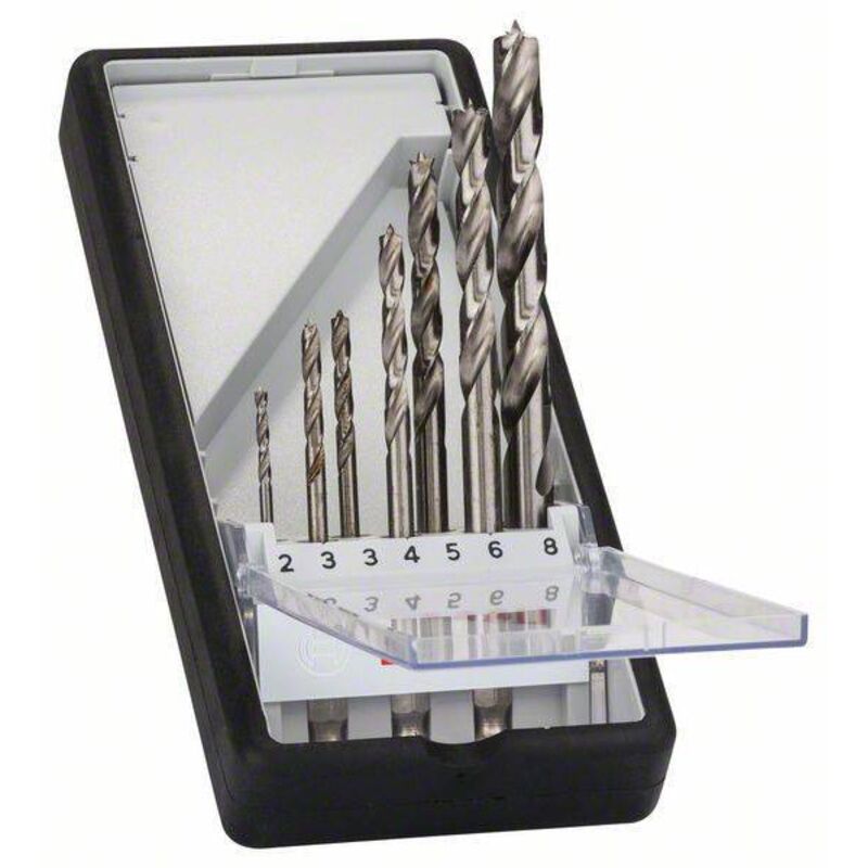 Bosch - Coffret de 7 mèches à bois hélicoidales 1/4'' 2607019923