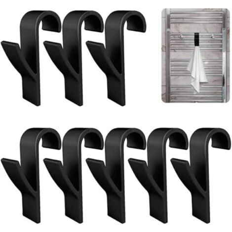 Set de 8 Crochets Porte-Serviettes ABS pour Radiateurs Standards  Installation Sans Outils  Séchage et Organisation Salle de Bain