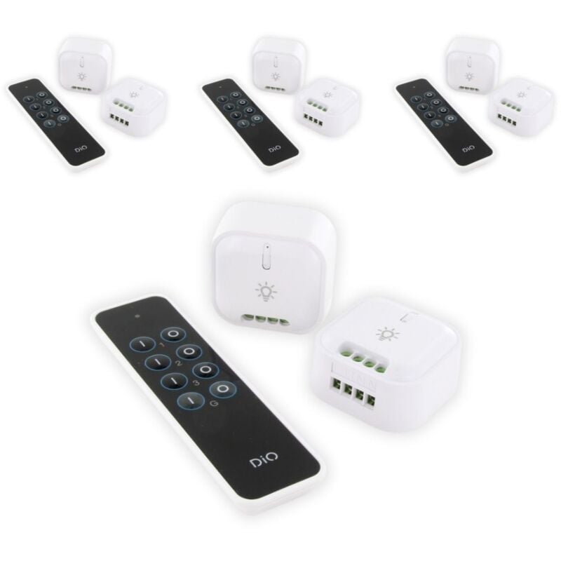 Dio Connected Home - Set de 8 modules d'éclairage + télécommande - 1000W - Chacon