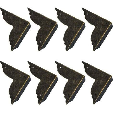 Set de 8 protecciones de metal vintage para esquinas de muebles y mesas (Bronce)