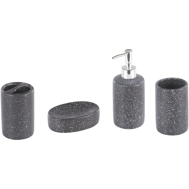 

Set de accesorios de baño 4 piezas gris oscuro ILOCA