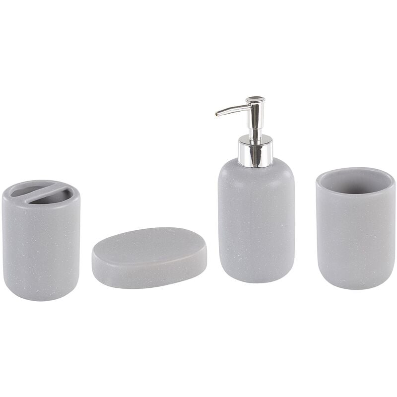 

Set de accesorios de baño 4 piezas gris RENGO