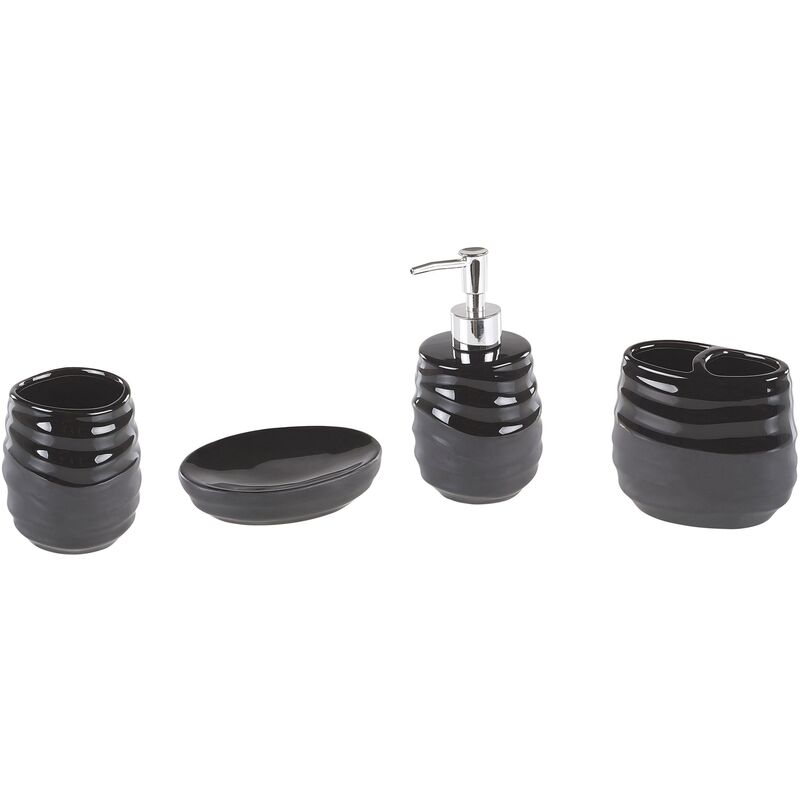 

Set de accesorios de baño 4 piezas negro CHANCO