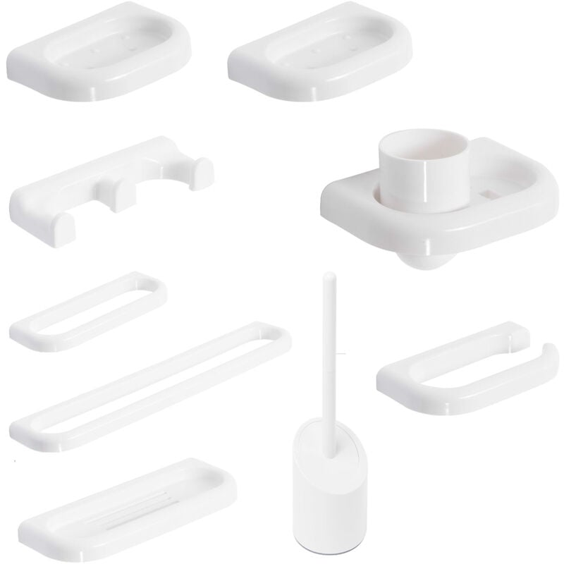 

Set de accesorios de baño toallero jabón de abs 9 piezas mod. Linea