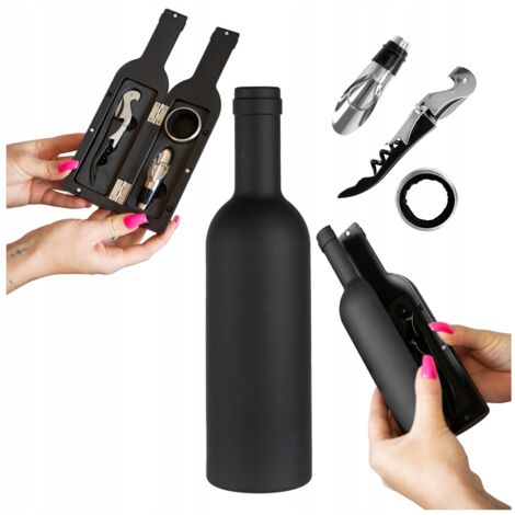 SET DE ACCESORIOS PARA VINO 3 EN 1: sacacorchos, vertedor, gotero, BOTELLA DE REGALO