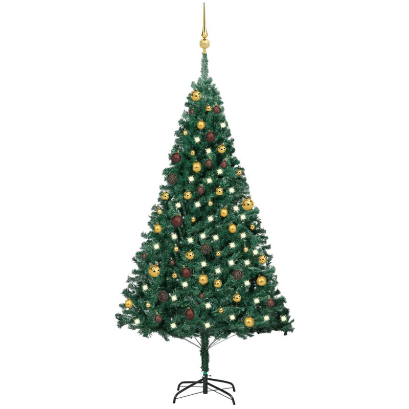 

Set de arbol de Navidad artificia LED y bola PVC verde 180 cm