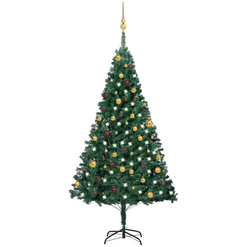 

Set de árbol de Navidad artificia LED y bola PVC verde 180 cm