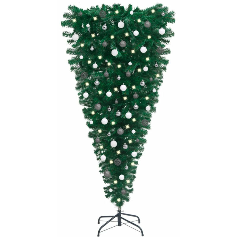 

Set de arbol de Navidad artificial al reves LED y bolas 150 cm