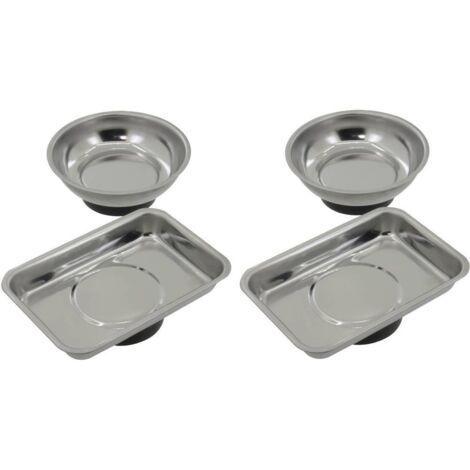Set de bacs magnétiques RS40 4 pièces – Force portante 650 g/cm² – Pour rangement de vis et écrous – Plastique robuste avec revêtement caoutchouc – Donau Elektronik - W90612
