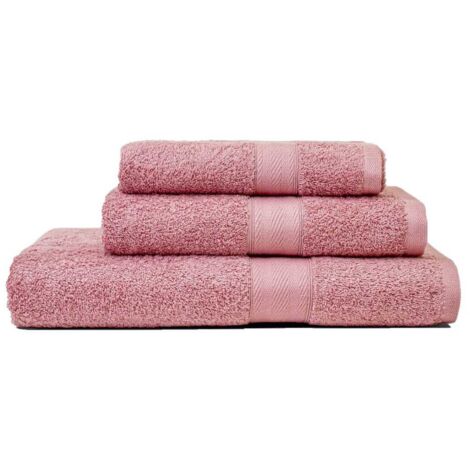 Set De Bain 3 Tailles Différentes Serviettes En Coton Rose Gerbera Teddy