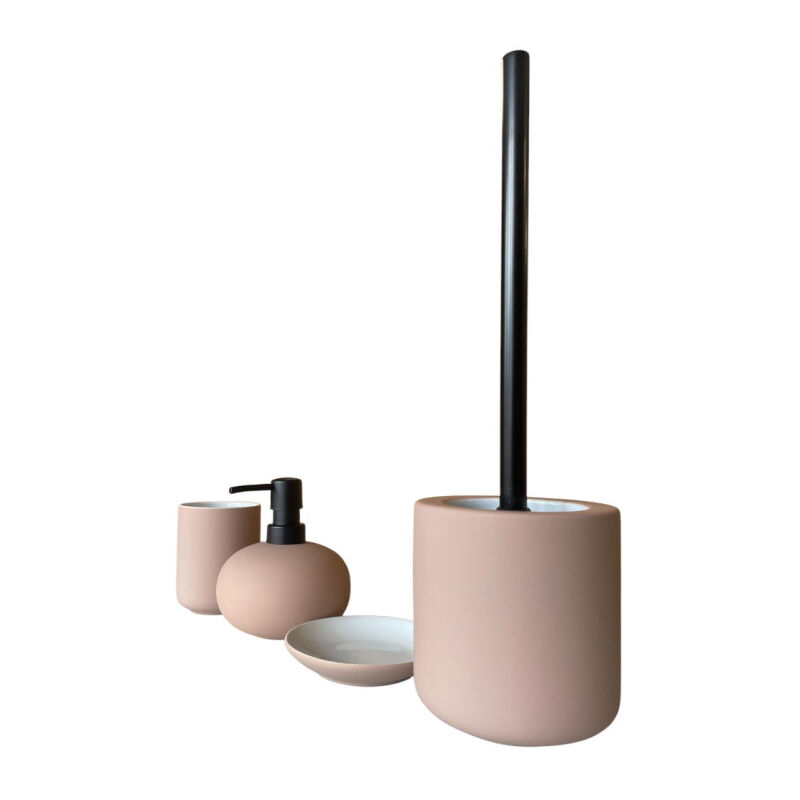 Set de bain en grès Mambo sable 4 pièces - 30x20x17cm - Sable