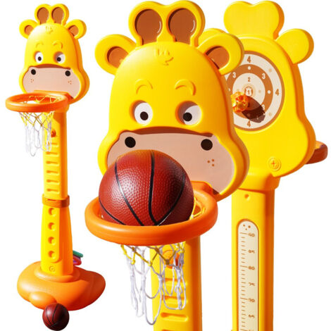 SET DE BALONCESTO CANASTA JIRAFA MELODÍAS AJUSTABLES 3 JUEGOS + PELOTAS + AROS