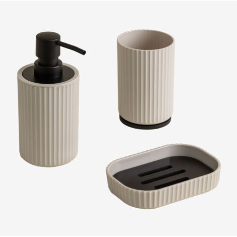 Set de baño en ABS y bambú Ozene SKLUM             