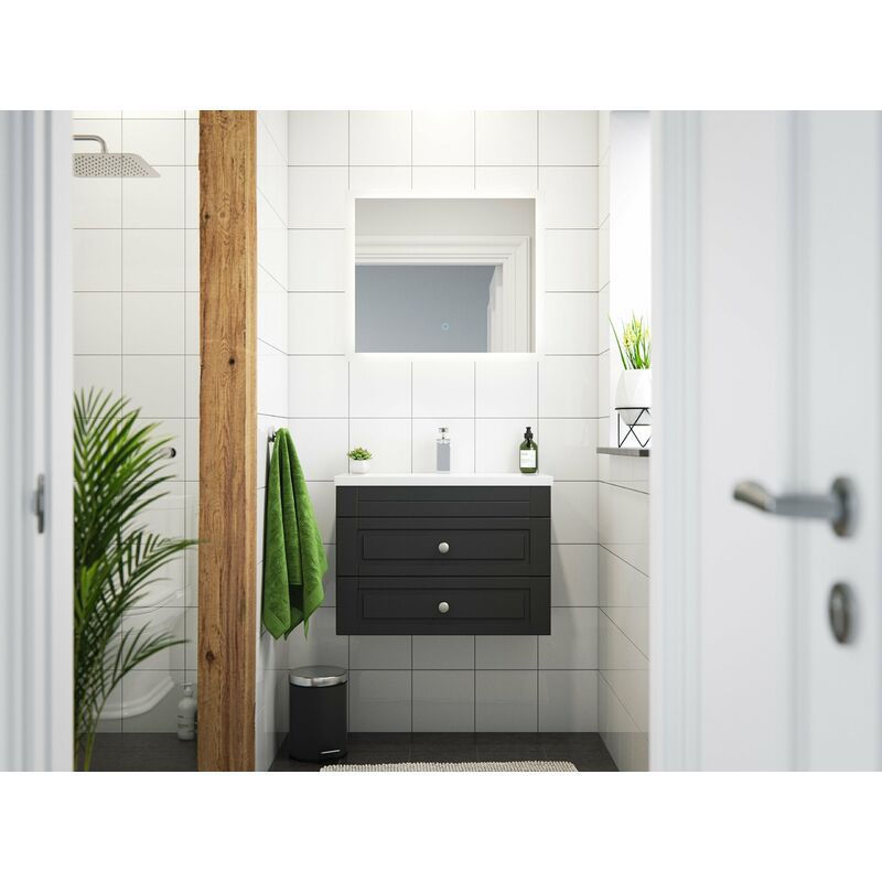 

Set de baño Mars 700 Cottage SlimLine espejo LED Antracita