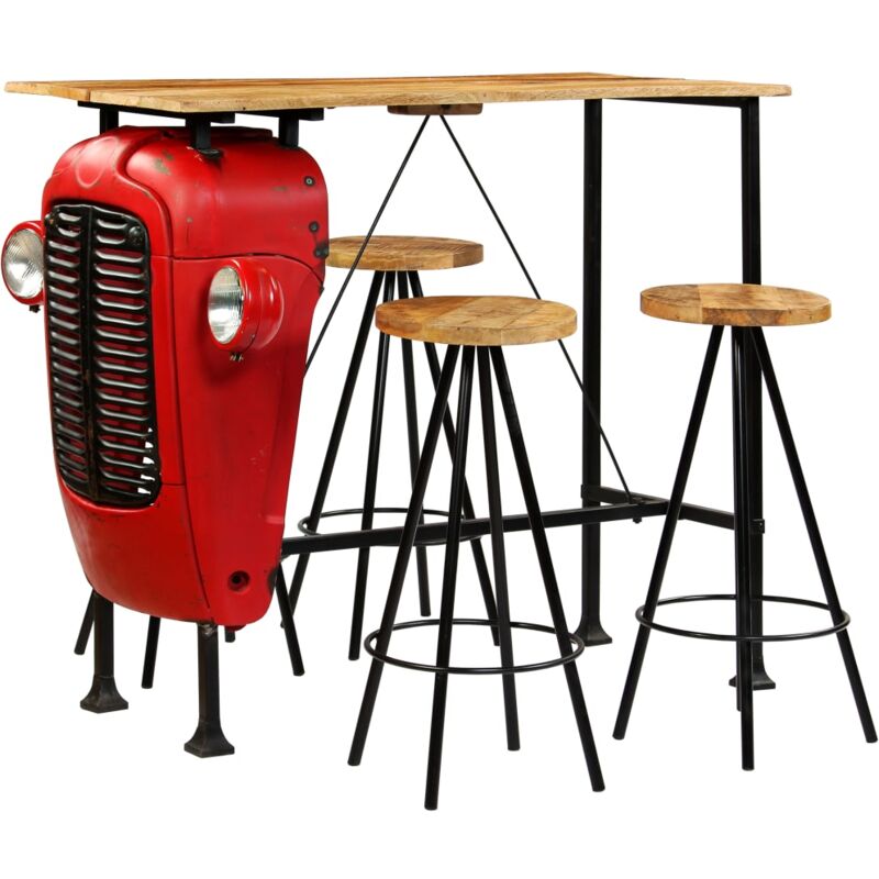 

Set de Bar Madera Maciza Mango 5 Piezas 120x60x107 cm - Marrón - Vidaxl