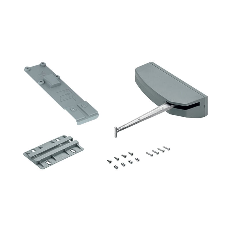 Kit de base push to move pour porte pliante - Côté de ferrage : Gauche - Charge : 5 kg - Décor : Gris - Pour porte largeur maxi : 300 mm - Version :