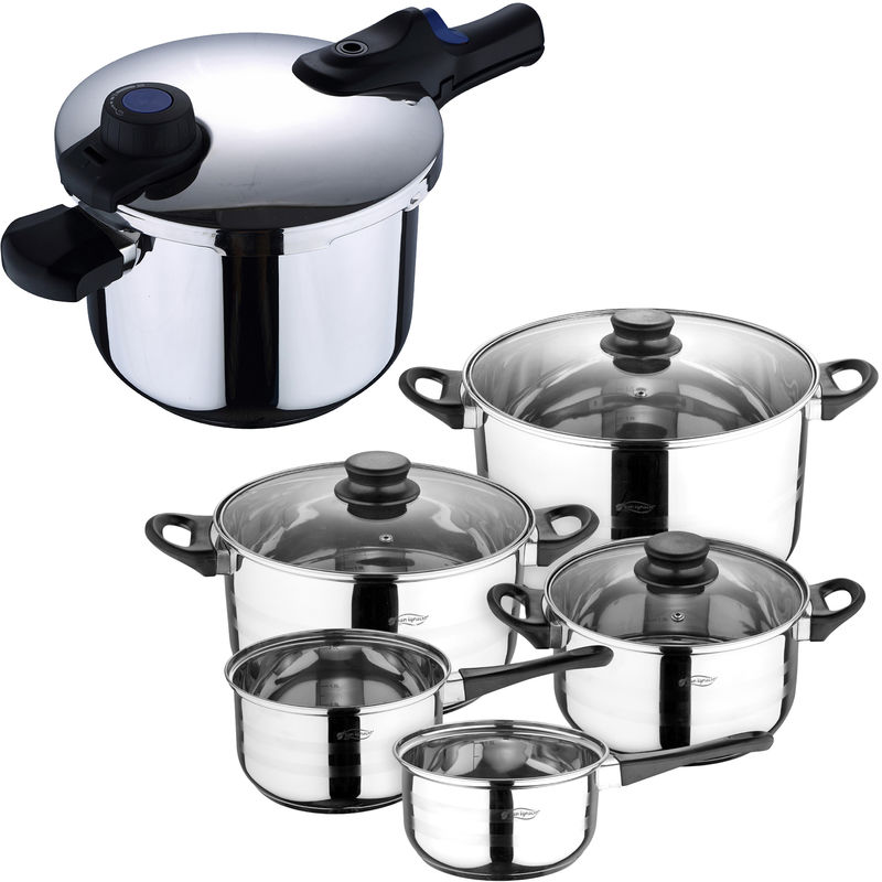 

San Ignacio - Set de Batería cocina 8 pcs + Olla a presión 6 Litros