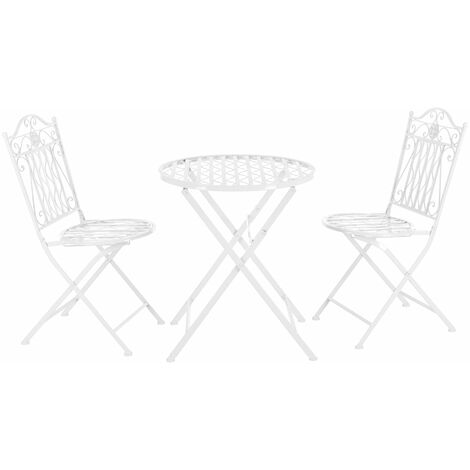 Set de bistrot pour jardin métal blanc