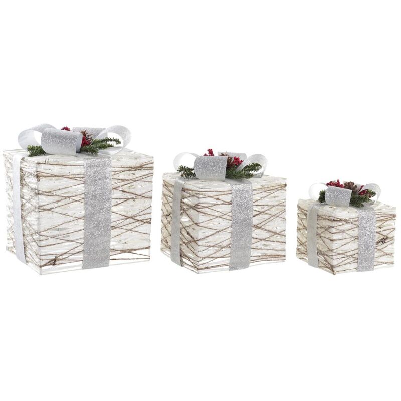 Set of Dkd Home Decor led white silver 25 x 25 x 28 cm (3 pièces)