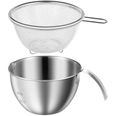 Set de bols de mélange en acier inoxydable, passoire et panier égouttoir avec poignées, idéal pour la préparation culinaire et le lavage des aliments