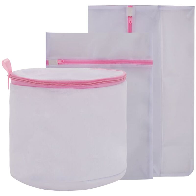 

Set de bolsas para la lavadora 3 piezas blanco y rosa - Blanco