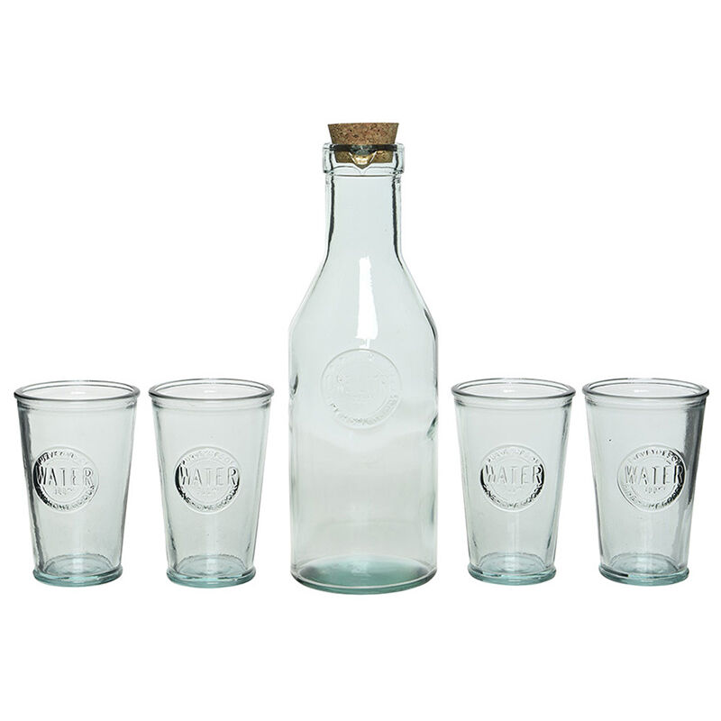 

KITCHEN GOODS *ult.unidades*set de botella y 4 vasos de cristal reciclado