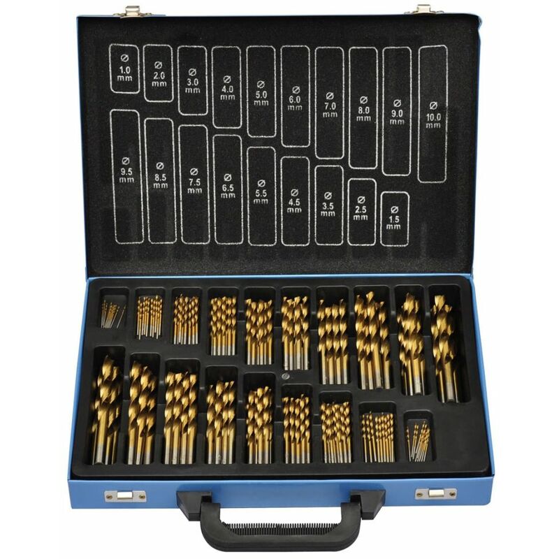 

BHD - Set De Brocas En Caja Metal (170 Piezas) HSS TI (Chapadas En Titanio)
