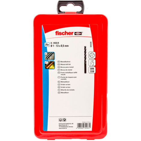 Set de brocas Fischer Ms Metal Acero Inoxidable 25 25 Piezas