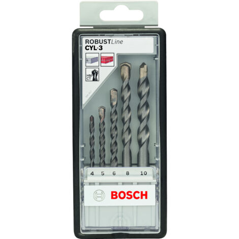 Set de brocas para hormigón Robust Line CYL-3 5 unidades de 4 - 10 mm  BOSCH 2607010524