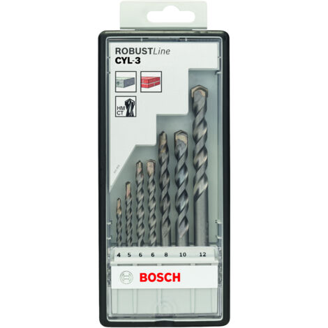Set de brocas para hormigón Robust Line CYL-3 7 unidades de 4 - 12 mm  BOSCH 2607010545