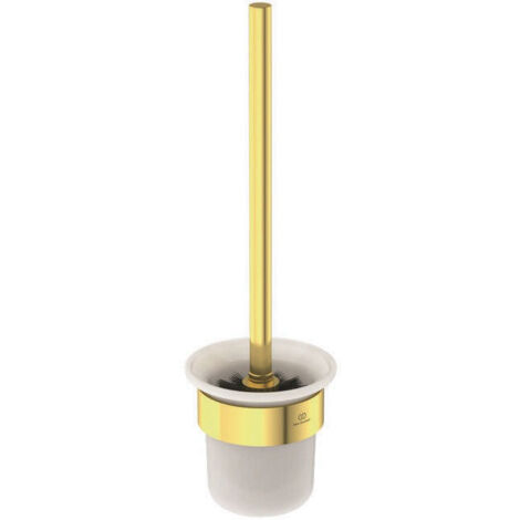 Set de brosses WC CONCA rond, avec support mural or brossé IDEAL STANDARD