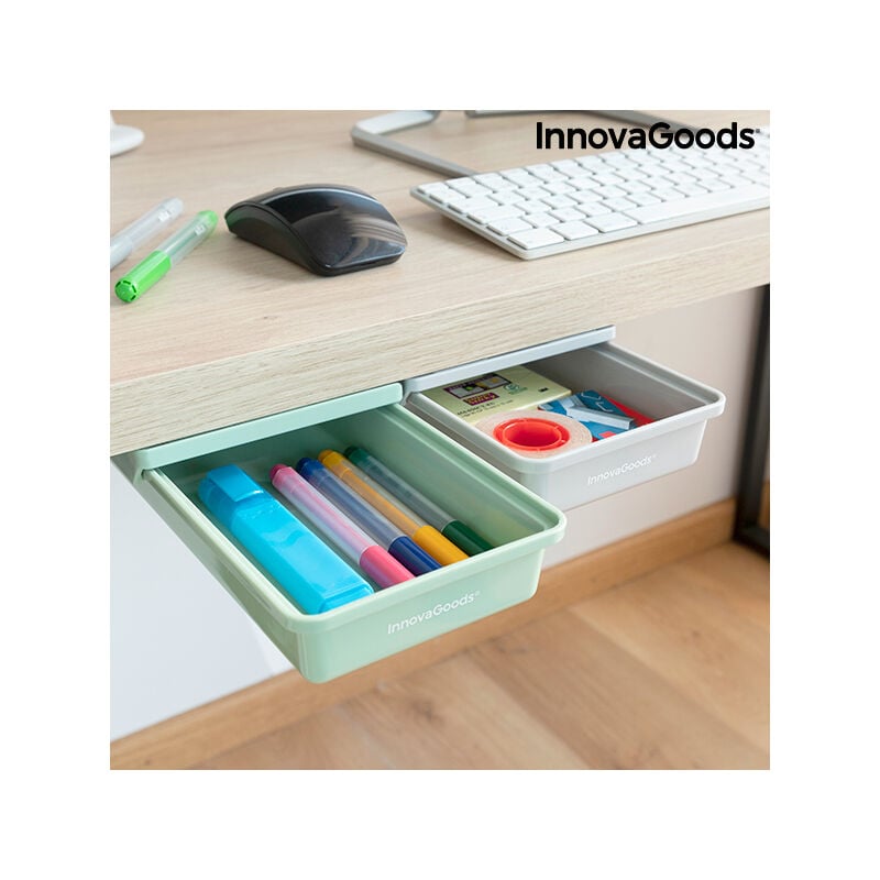

Set de Cajones Auxiliares Adhesivos para Escritorio Underalk InnovaGoods Pack de 2 uds
