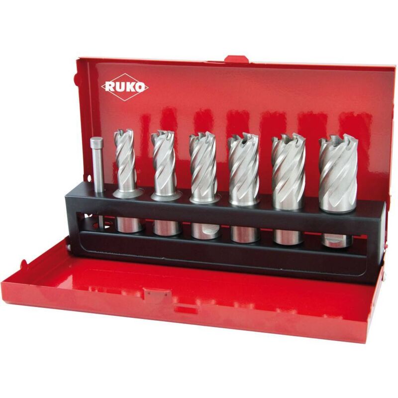 Ruko - Jeu de carottes hss avec tige Weldon cbn rectifiée 7 pces En cassette industrielle - 108820/