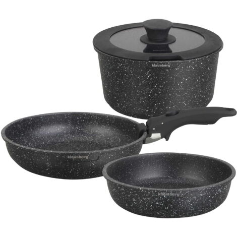 Set de casseroles avec revêtement antiadhésif en marbre, 5 pièces, KLAUSBERG KB-7858