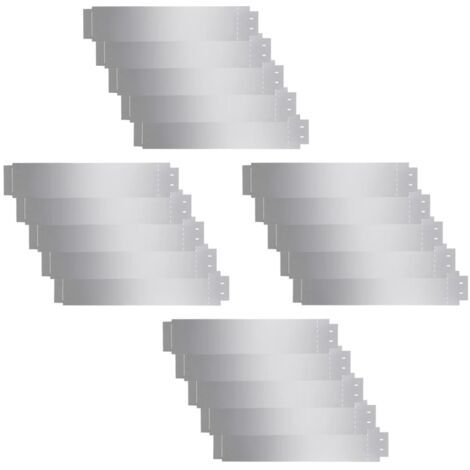 Set de cercas para césped 20 piezas acero galvanizado 100x20cm