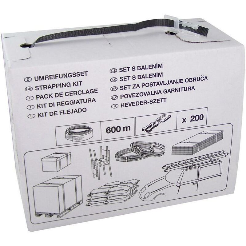 Set de cerclage 600 m livré avec 200 agrafes C05682