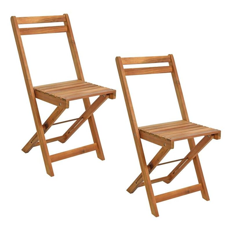 Set de chaises pliables chaises de jardin en bois sans accoudoirs