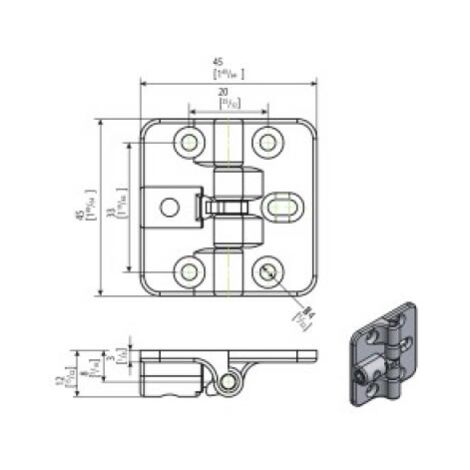 Set de charnières indexables pour série Tango (x3) - MANTION