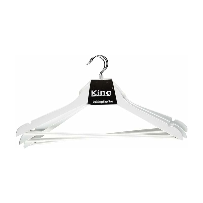 Set de cintres 3 pcs bois blanc qualité a