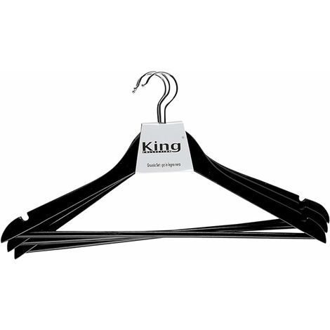 SET DE CINTRES 3 PCS BOIS NOIR - QUALITÉ A.