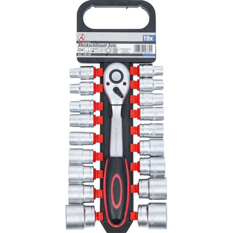 Coffret de douilles 12,5 mm (1/2') 8 - 32 mm 19 pièces