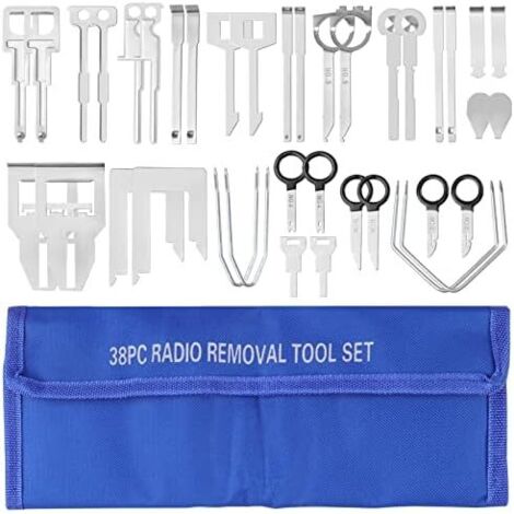 Set de Clés Démontage Autoradio 38 pc Outil démontage Voiture autoradio Suppression Radio pour Navi -